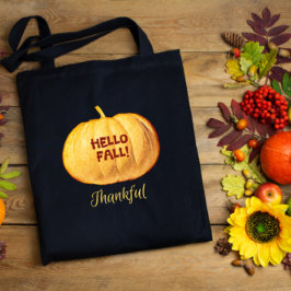 hallo HERFST Thankful Autumn Pumpkin Carry Tote Bag
