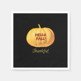 hallo HERFST Thankful Gratitude Autumn Pumpkin Servet