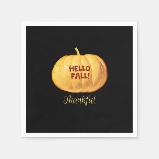 hallo HERFST Thankful Gratitude Autumn Pumpkin Servet (Voorkant)