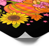 Hallo Herfst Thanksgiving Coquette Boho Bloemstuk  Poster (Hoek)