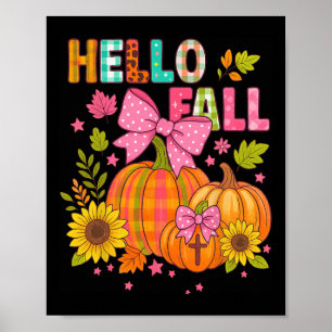 Hallo Herfst Thanksgiving Coquette Boho Bloemstuk Poster