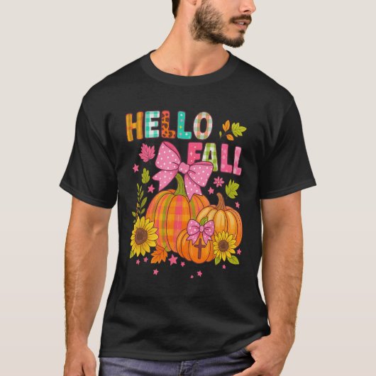 Hallo Herfst Thanksgiving Coquette Boho Bloemstuk T-shirt (Voorkant)