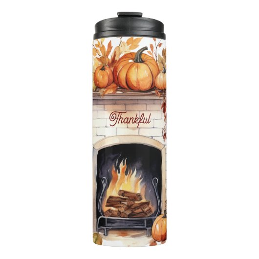 Hallo Herfst Thanksgiving,  Herfst Tumbler Thermosbeker (Voorkant)