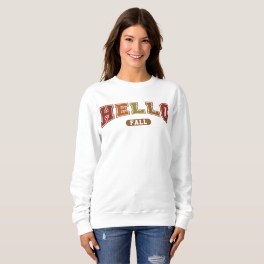 Hallo Herfst Trendy herfst Varsity Sweatshirt (Voorkant volledig)