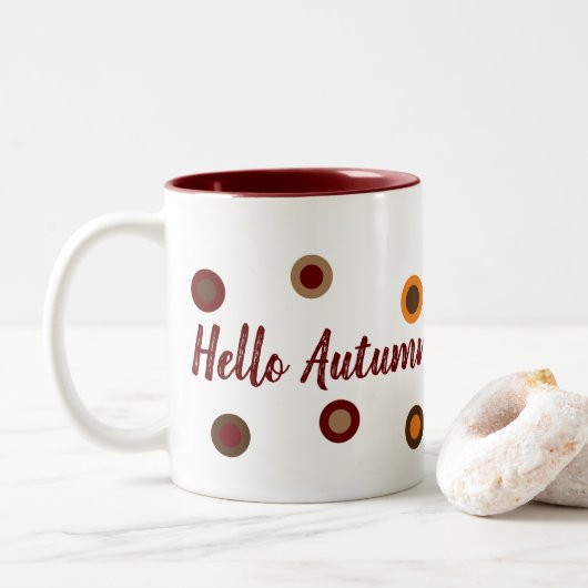 Hallo Herfst Tweekleurige Koffiemok (Met donut)