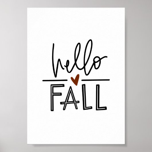 Hallo Herfst Typografie Herfst Poster (Voorkant)