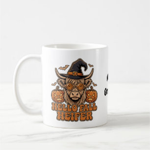 Hallo Herfst Vaarsk Halloween Hoogland Koe Retro Koffiemok