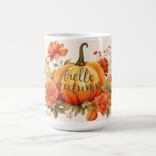 Hallo herfst val Pompoen bloem Fall Koffiemok