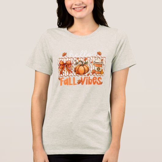Hallo Herfst Vibes Tri-Blend Shirt (Voorkant)