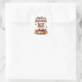 Hallo Herfst Vierkante Sticker (Tas)