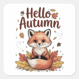 Hallo Herfst Vierkante Sticker
