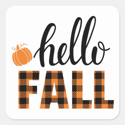 hallo Herfst Vierkante Sticker (Voorkant)