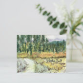 Hallo Herfst wandelpad berglandschapbos Briefkaart (Staand voorkant)