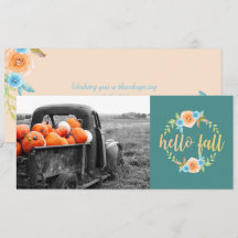 Hallo Herfst Waterverf Foto Wenskaart