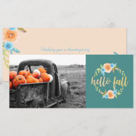 Hallo Herfst Waterverf Foto Wenskaart Kaart