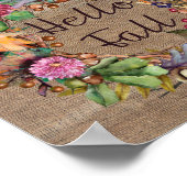 hallo Herfst | Waterverf Herfst bloemen en overlap Poster (Hoek)