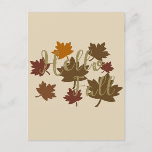 Hallo Herfst waterverf Herfst vertrekt in oktober Briefkaart