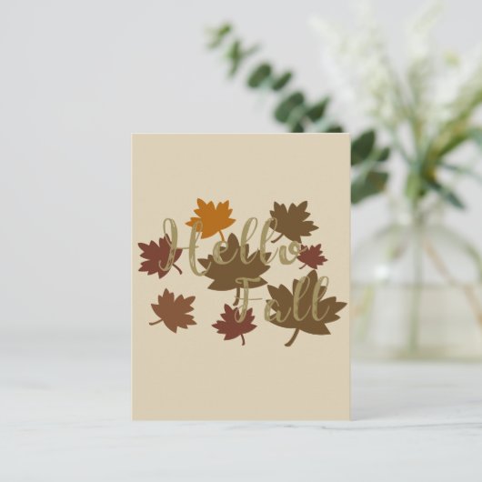 Hallo Herfst waterverf Herfst vertrekt in oktober Briefkaart (Staand voorkant)