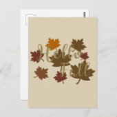 Hallo Herfst waterverf Herfst vertrekt in oktober Briefkaart (Voorkant / Achterkant)