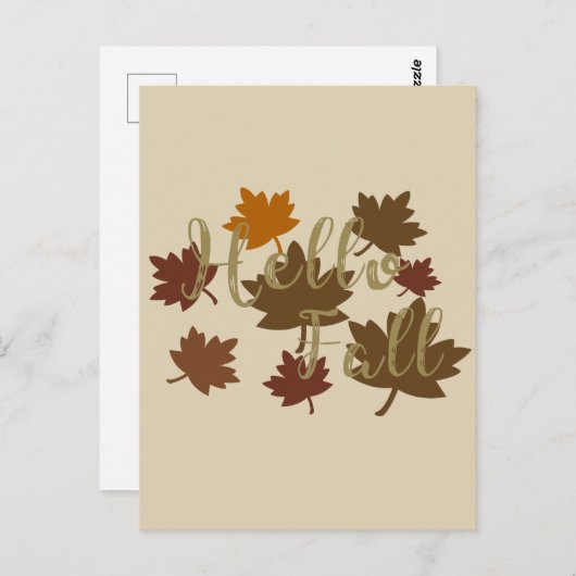 Hallo Herfst waterverf Herfst vertrekt in oktober Briefkaart (Voorkant / Achterkant)