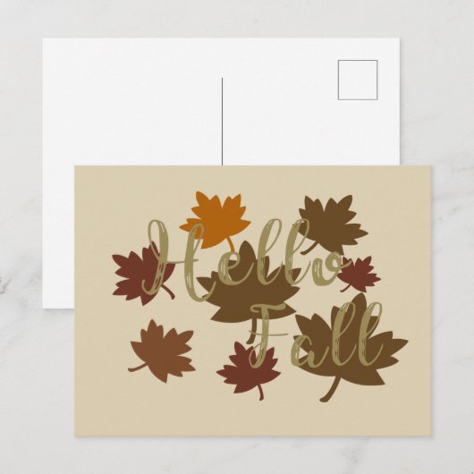Hallo Herfst waterverf Herfst vertrekt in oktober Feestdagenkaart (Voorkant / Achterkant)