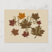 Hallo Herfst waterverf Herfst vertrekt in oktober Feestdagenkaart (Voorkant)