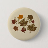 Hallo Herfst waterverf Herfstbladeren Ronde Button 5,7 Cm (Voorkant)