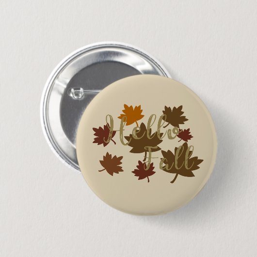 Hallo Herfst waterverf Herfstbladeren Ronde Button 5,7 Cm (Voorkant /achterkant)