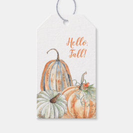hallo Herfst Waterverf Pumpkins Cadeaulabel