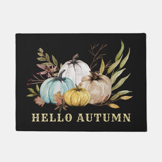 hallo Herfst Waterverf Pumpkins Coffee Mok Deurmat (Voorkant)