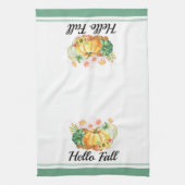 hallo Herfst Waterverf Pumpkins Thanksgiving Theedoek (Verticaal)
