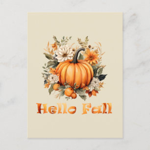Hallo Herfst waterverf wilde bloemen herfstbladere Briefkaart