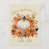 Hallo Herfst waterverf wilde bloemen herfstbladere Briefkaart (Voorkant)