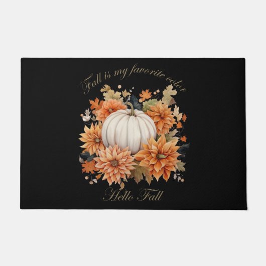 Hallo Herfst waterverf wilde bloemen herfstbladere Deurmat (Voorkant)