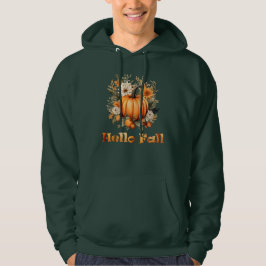 Hallo Herfst waterverf wilde bloemen herfstbladere Hoodie
