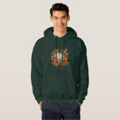 Hallo Herfst waterverf wilde bloemen herfstbladere Hoodie (Voorkant volledig)