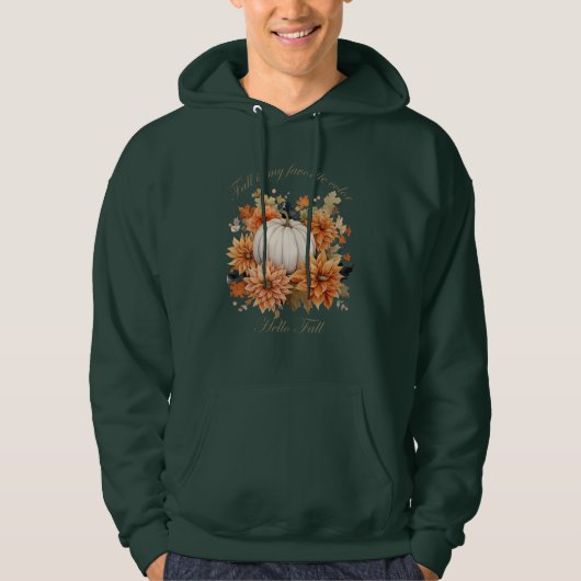 Hallo Herfst waterverf wilde bloemen herfstbladere Hoodie (Voorkant)