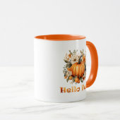 Hallo Herfst waterverf wilde bloemen herfstbladere Mok (Voorkant rechts)