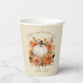 Hallo Herfst waterverf wilde bloemen herfstbladere Papieren Bekers (Achterkant)