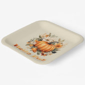 Hallo Herfst waterverf wilde bloemen herfstbladere Papieren Bordje (Gebogen)