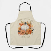 Hallo Herfst waterverf wilde bloemen herfstbladere Schort (Voorkant)