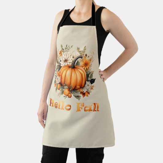 Hallo Herfst waterverf wilde bloemen herfstbladere Schort (Insitu)