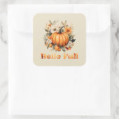 Hallo Herfst waterverf wilde bloemen herfstbladere Vierkante Sticker (Tas)