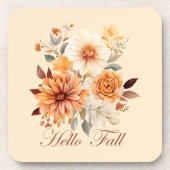 Hallo herfst Waterverf wilde bloemen verlaat herfs Bier Onderzetter (Voorkant)