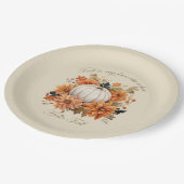 Hallo herfst waterverf wilde bloemen verlaat herfs papieren bordje (Gekanteld)