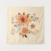 Hallo herfst Waterverf wilde bloemen verlaat herfs Wandkleed (Voorkant (horizontaal))