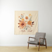Hallo herfst Waterverf wilde bloemen verlaat herfs Wandkleed (In situ)