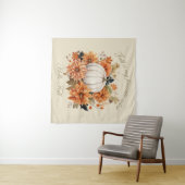 Hallo herfst Waterverf wilde bloemen verlaat herfs Wandkleed (In Situ (horizontaal))