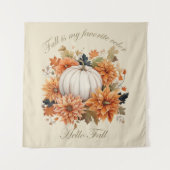 Hallo herfst Waterverf wilde bloemen verlaat herfs Wandkleed (Voorkant)