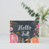 Hallo Herfst wenskaart met bloemen Briefkaart (Staand voorkant)